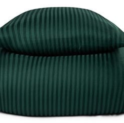 Dobbelt sengetøj i 100% Bomuldssatin - 200x220 cm - Grønt ensfarvet sengesæt - Borg Living sengelinned