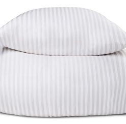 Dobbelt sengetøj i 100% Bomuldssatin - 200x220 cm - Hvidt ensfarvet sengesæt - Borg Living sengelinned