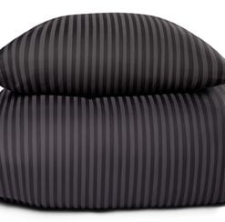 Sengetøj i 100% Bomuldssatin - 150x210 cm - Mørkegråt ensfarvet sengesæt - Borg Living sengelinned