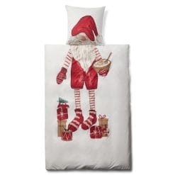 Jule sengetøj med julefar motiv - Vendbart design - IN Style sengesæt