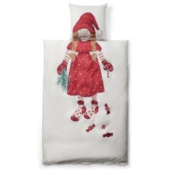 Jule sengetøj med julemor motiv - 140x200 cm - Vendbart design - IN Style sengesæt