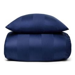 Sengetøj 140x200 cm - 100% bomuldssatin - Diana blå - Stribet, jacquardvævet sengetøj - Ekstra blødt sengesæt fra By Borg