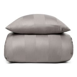 Sengetøj 140x200 cm - 100% bomuldssatin - Karen sand - Stribet, jacquardvævet sengetøj - Ekstra blødt sengesæt fra By Borg