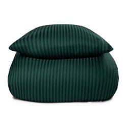 Sengetøj i 100% Bomuldssatin - 140x200 cm - Grønt ensfarvet sengesæt - Borg Living sengelinned